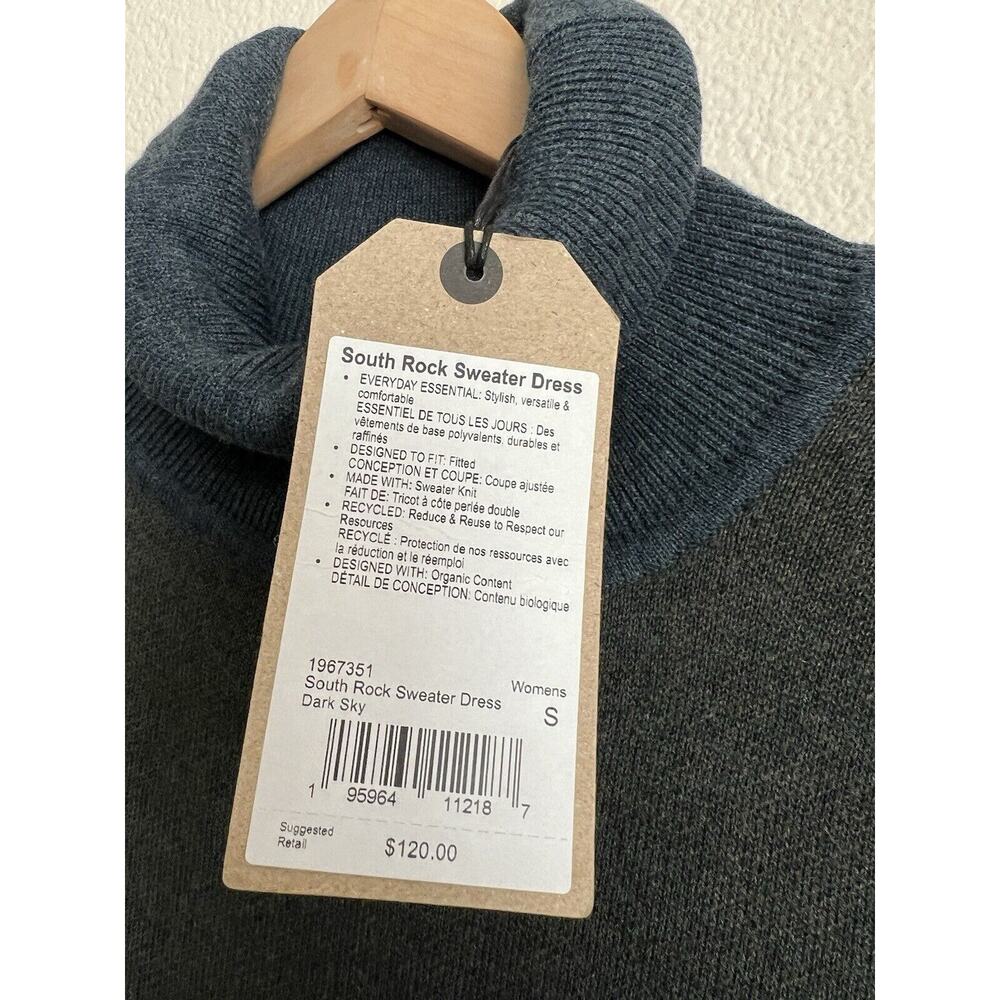 PRANA Womens South Rock Sweater Dress Size Small Gray Blue Midi NWT - Picture 6 of 9